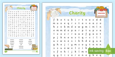 CHARITY To Find All Words .